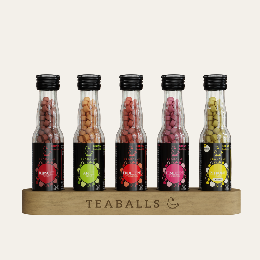 TEABALLS - 5er Set GROßE PAUSE - KIRSCHE, APFEL, ERDBEERE, HIMBEERE, ZITRONE