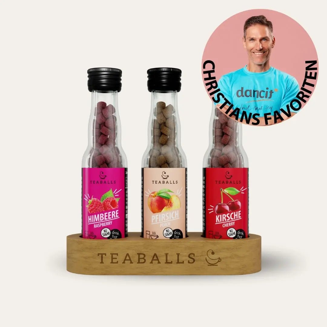 TEABALLS - 3er Set DANCE MIX – HIMBEERE, PFIRSICH, KIRSCHE - TEABALLS GmbH