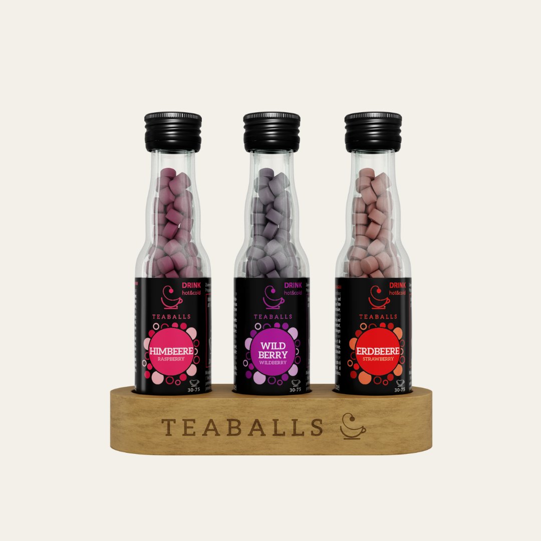 3er Set Beeren Mix I Himbeere, Wild Berry, Erdbeere - Teaballs