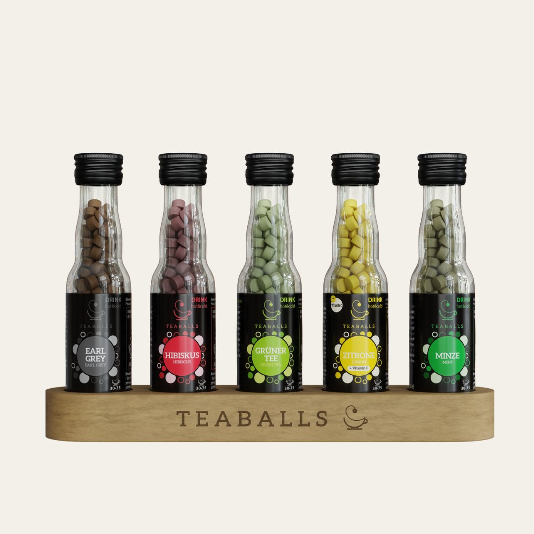 Set of 5 Big Classic | Earl Grey, Mint, Lemon, Green Tea, Hibiscus | 150 - 375 cups - Teaballs