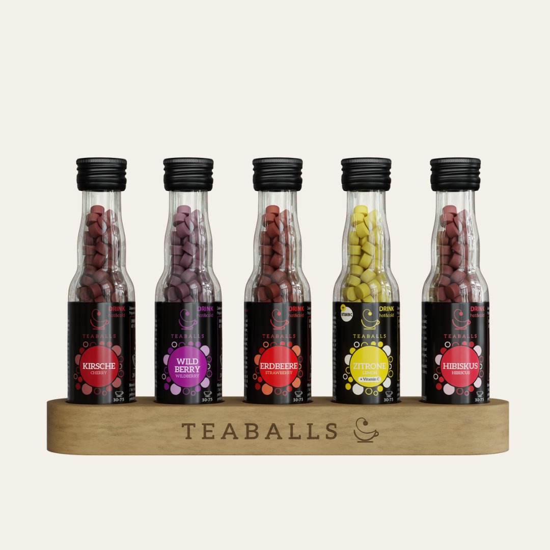 Set of 5 Big Fruit | Cherry, Lemon, Strawberry, Wildberry, Hibiscus | 150 - 375 cups - Teaballs