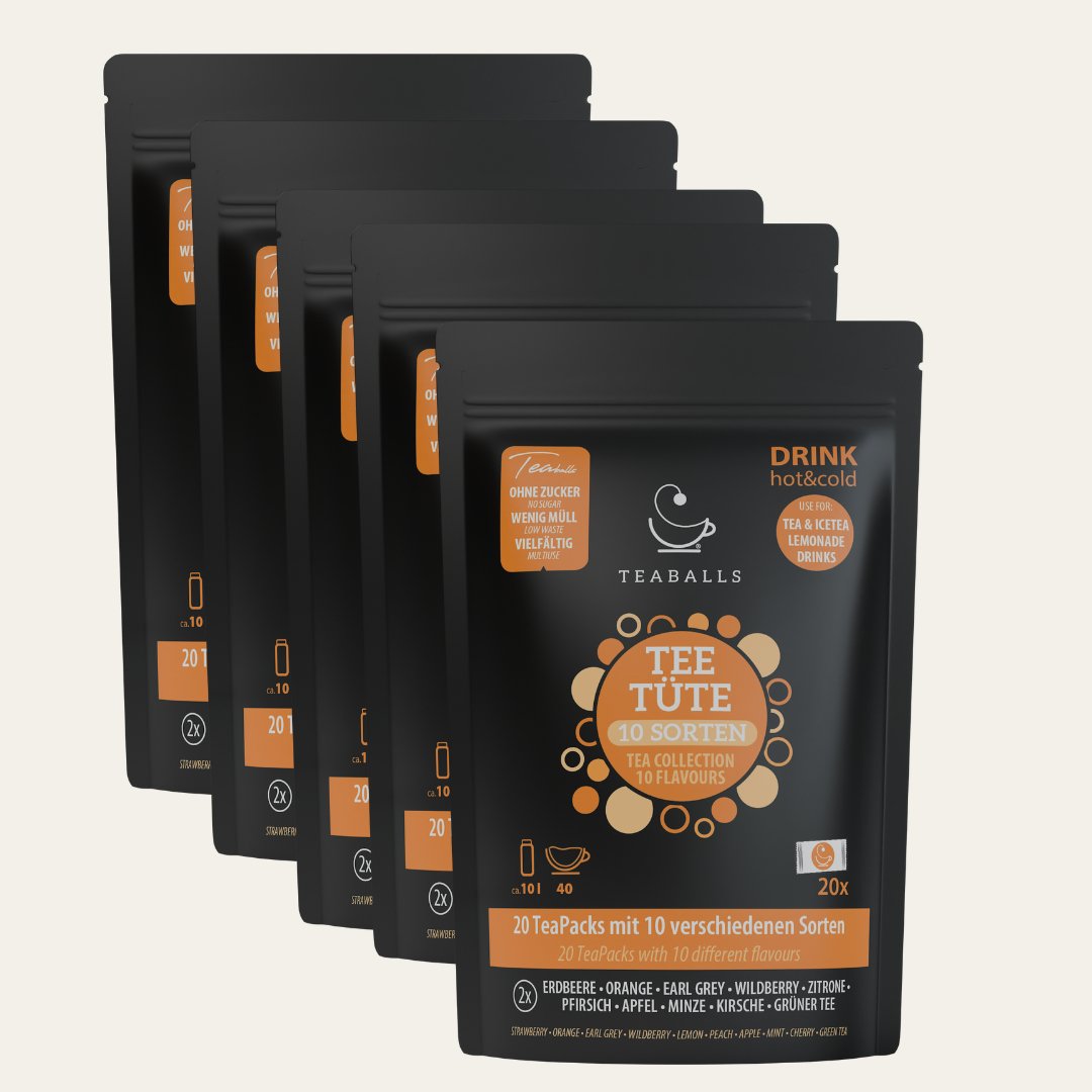 Set of 5 Black Selection tasting bag | 5x10 varieties to test | 100-200 cups of tea - Teaballs