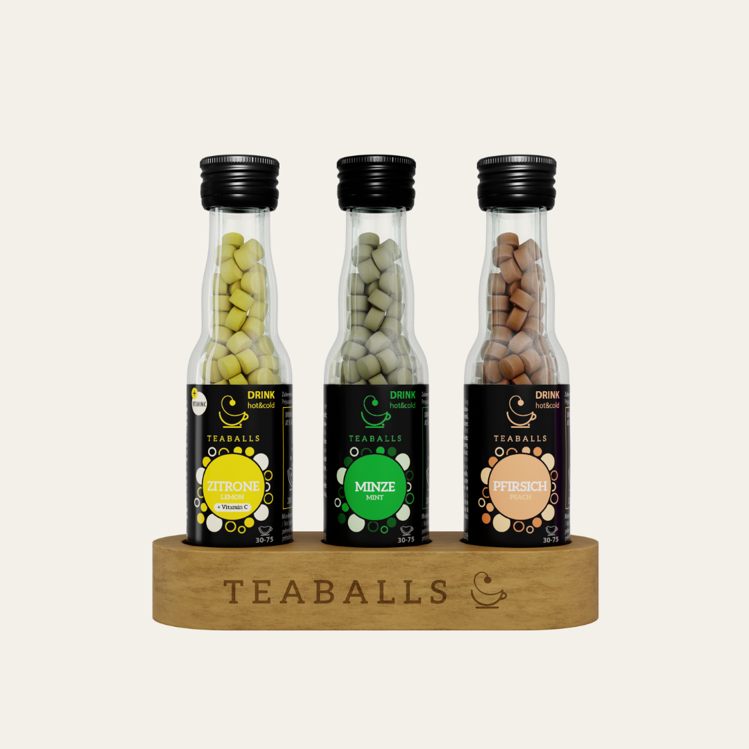 TEABALLS - 3er Set Eistee Mix I Zitrone, Minze, Pfirsich