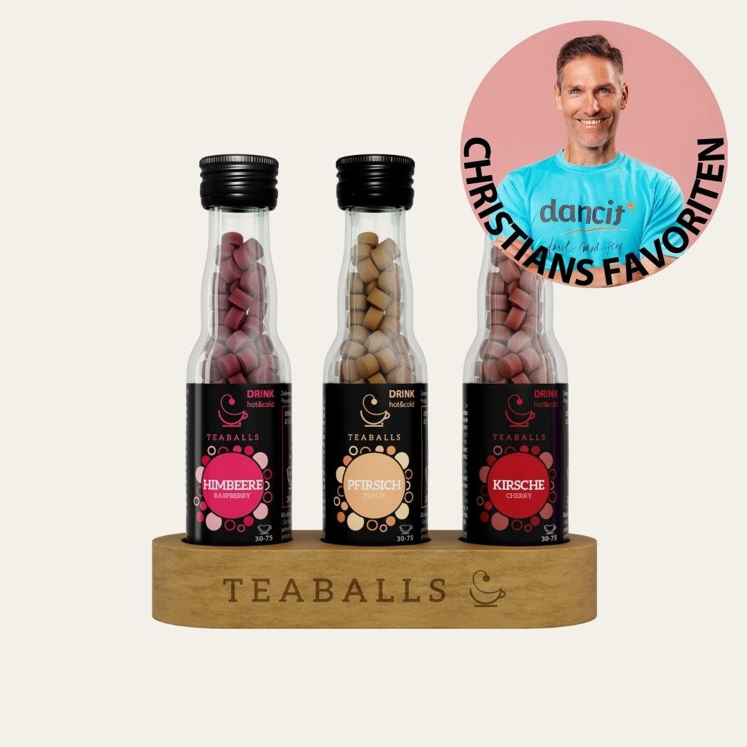 TEABALLS - 3er Set DANCE MIX – HIMBEERE, PFIRSICH, KIRSCHE - Teaballs