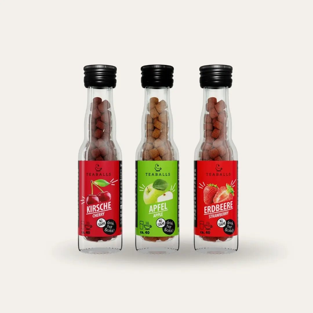 TEABALLS - 3er Set SCHULSTART - KIRSCHE, APFEL, ERDBEERE - TEABALLS GmbH