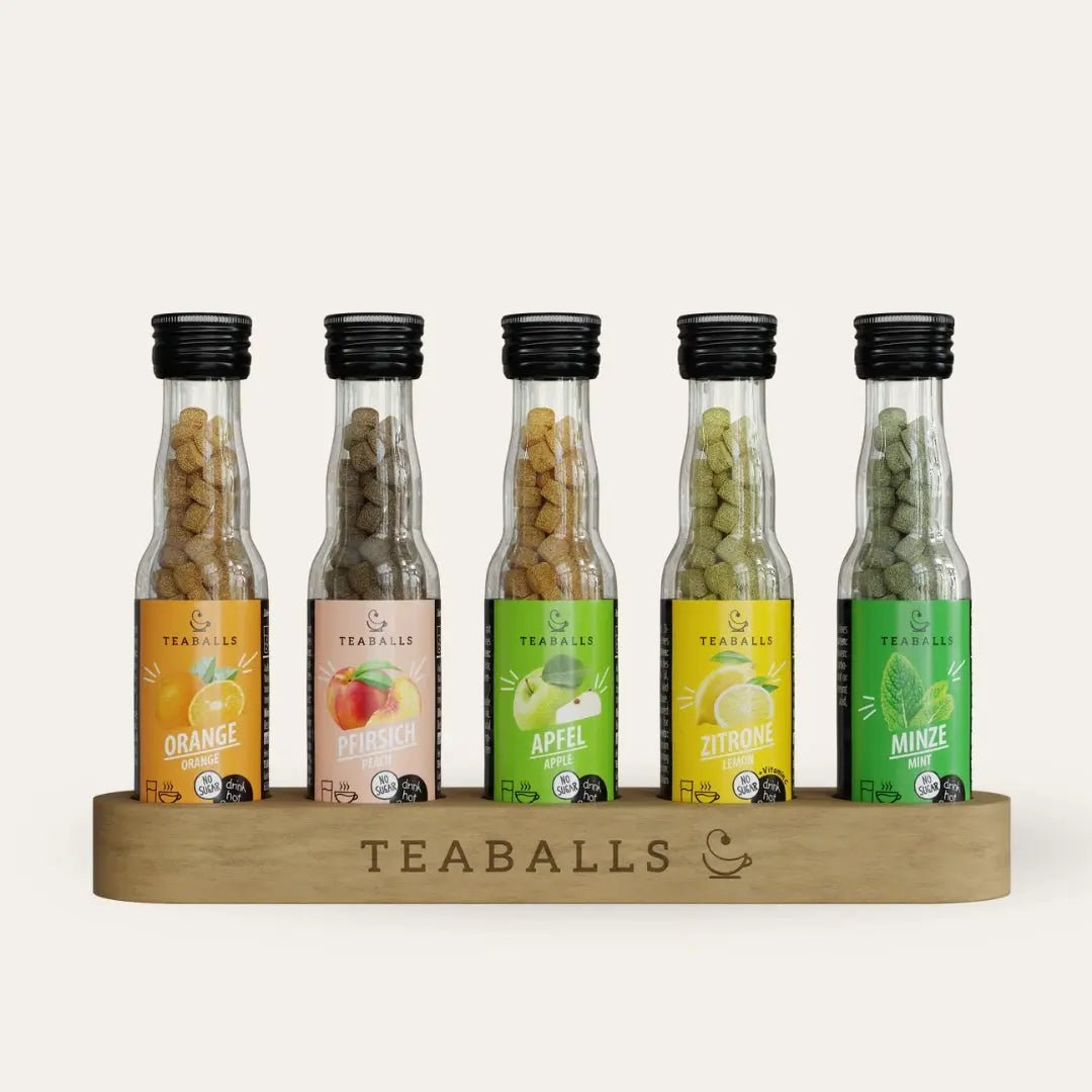 TEABALLS - 5er Set BIG CITRUS - ORANGE, PFIRSICH, APFEL, ZITRONE, MINZE - TEABALLS GmbH