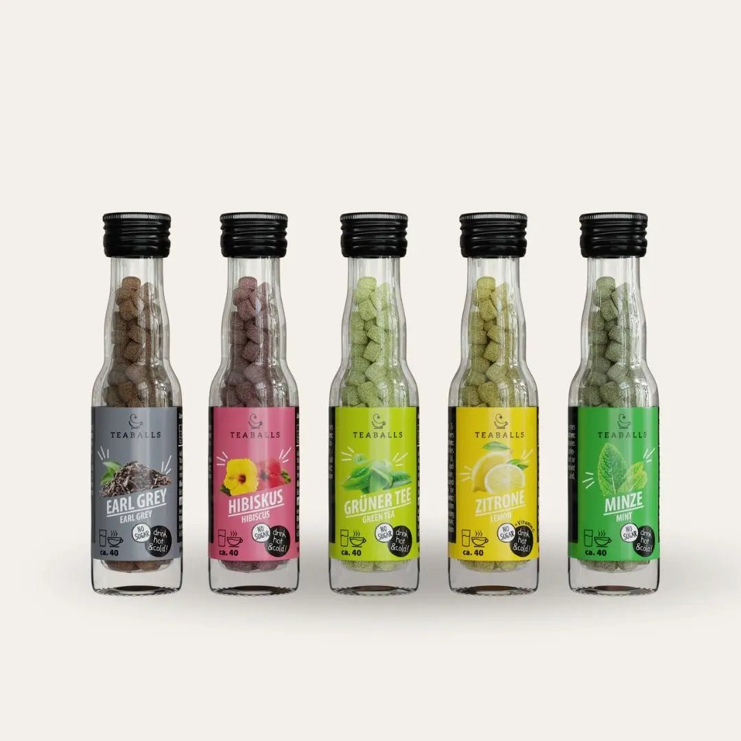 TEABALLS - 5er Set BIG CLASSIC - EARL GREY, HIBISKUS, GRÜNER TEE, ZITRONE, MINZE - TEABALLS GmbH