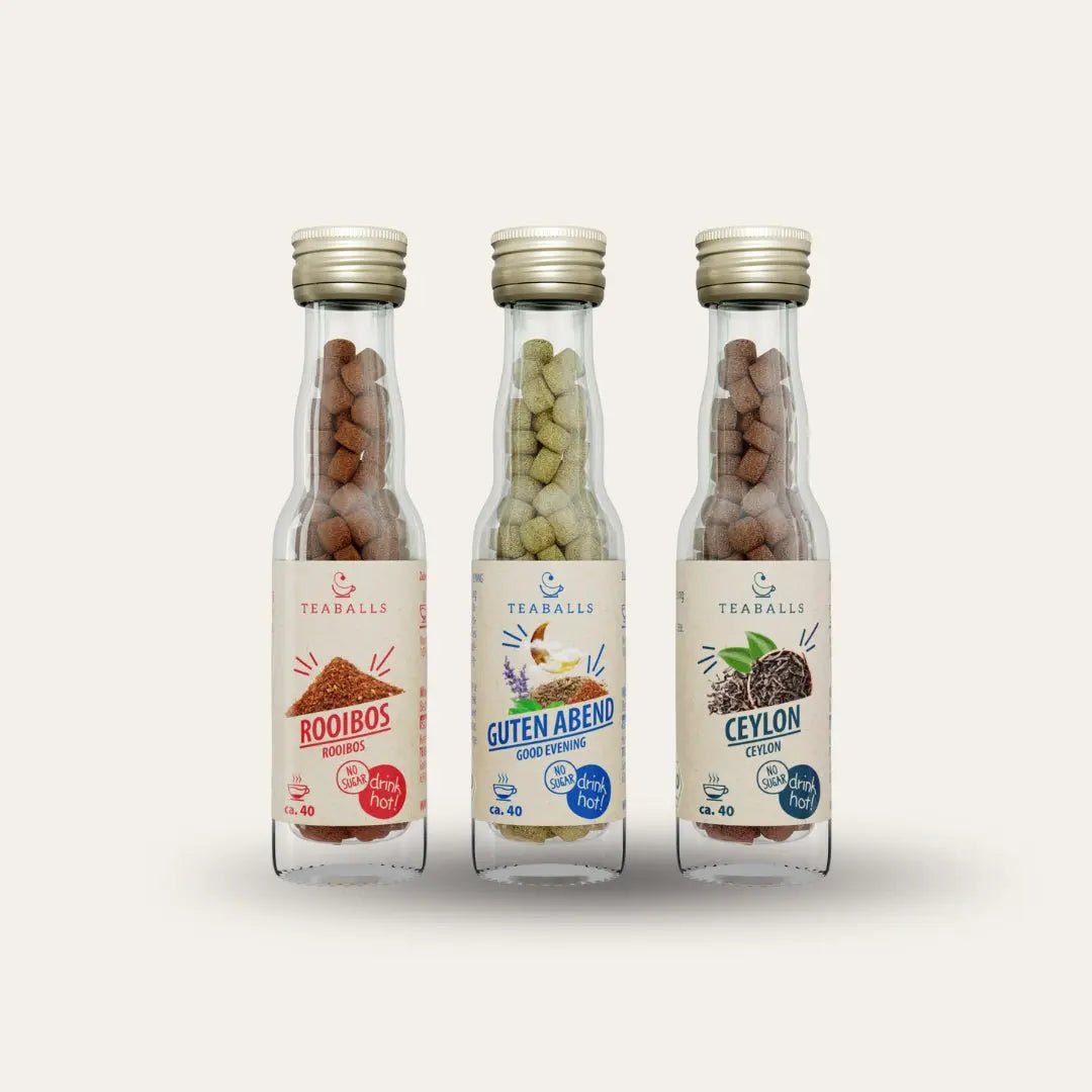 TEABALLS BIO - 3er Set RELAX - ROOIBOS, GUTEN ABEND, CEYLON - TEABALLS GmbH