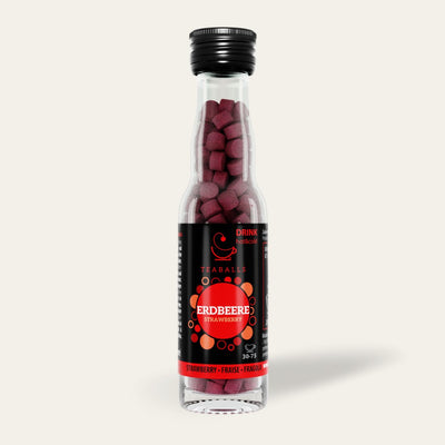 TEABALLS - Strawberry Black glass bottle | 30-75 cups - Teaballs